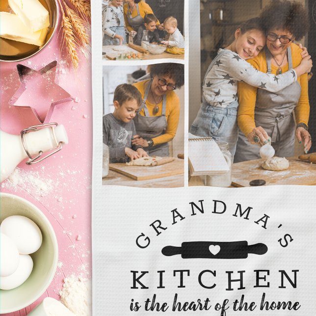 Grandma's Kitchen Photo Collage Gift Tea Towel (Creator Uploaded)