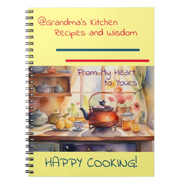 @Grandma's Kitchen Recipes Spiral Notebook (Front)