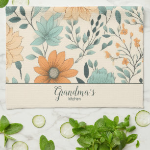 Grandma's Kitchen Retro Floral Tea Towel