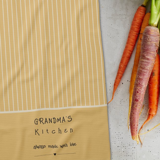 Grandma's Kitchen Vintage Stripe Customisable Tea Towel (Creator Uploaded)