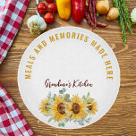 Grandma's Kitchen Watercolor Sunflower Farmhouse Cutting Board<br><div class="desc">Rustic country kitchen cutting board with sunflowers illustration and personalised with kitchen quote and name.</div>
