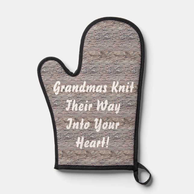 Grandmas Knit Oven Mitt (Front)