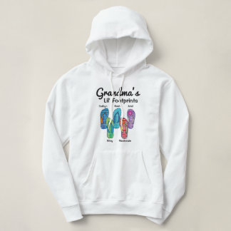 Grandma's Lil' Footprints Personalised Flip Flop Hoodie