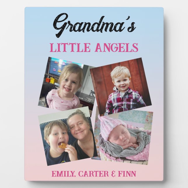Grandma's Little Angels | Photo Gift Plaque (Front)