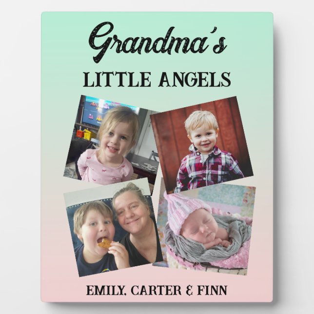 Grandma's Little Angels | Photo Gift Plaque (Front)