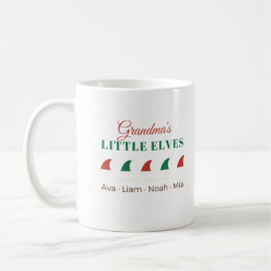 Grandma's Little Elves Personalised Grandkids Name Coffee Mug