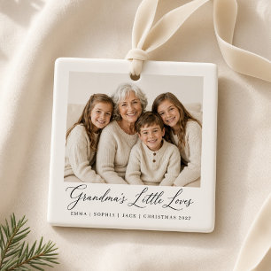 Grandma's Little Loves Personalised Grandchildren Ceramic Ornament