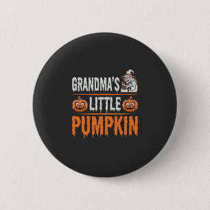 Grandma's Little Pumpkin Halloween Witch Design 6 Cm Round Badge