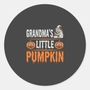 Grandma's Little Pumpkin Halloween Witch Design Classic Round Sticker