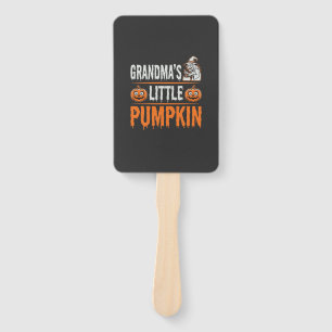 Grandma's Little Pumpkin Halloween Witch Design Hand Fan