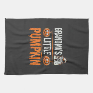 Grandma's Little Pumpkin Halloween Witch Design Tea Towel