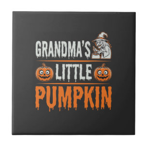 Grandma's Little Pumpkin Halloween Witch Design Tile