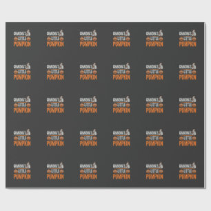 Grandma's Little Pumpkin Halloween Witch Design Wrapping Paper