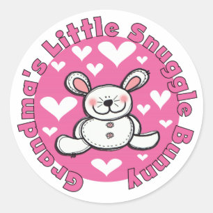 Grandma's Little Snuggle Bunny Classic Round Sticker