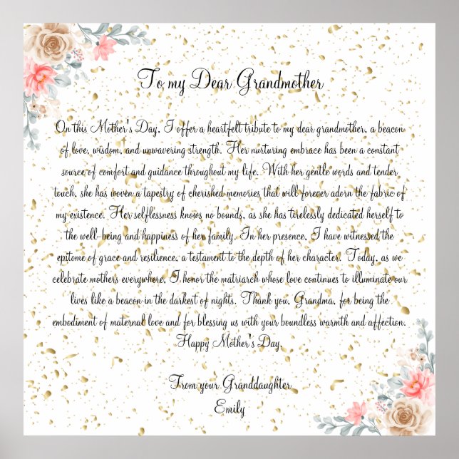 Grandma's Love: A Mother's Day Tribute to Grandma Poster (Front)