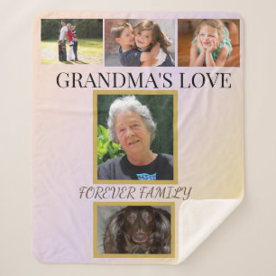 Grandma's Love Family & Pet Tribute Sherpa Blanket