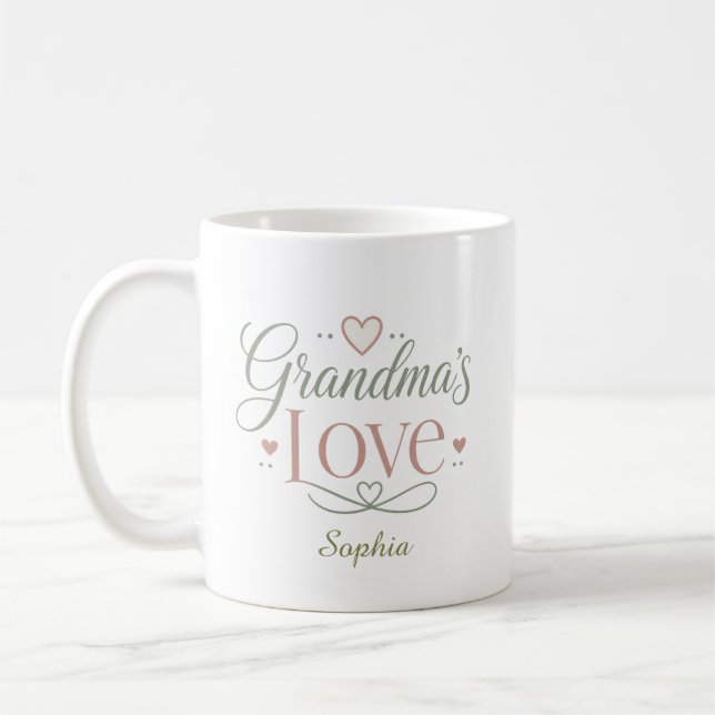 Grandma's Love Personalised Name Gift Coffee Mug (Left)