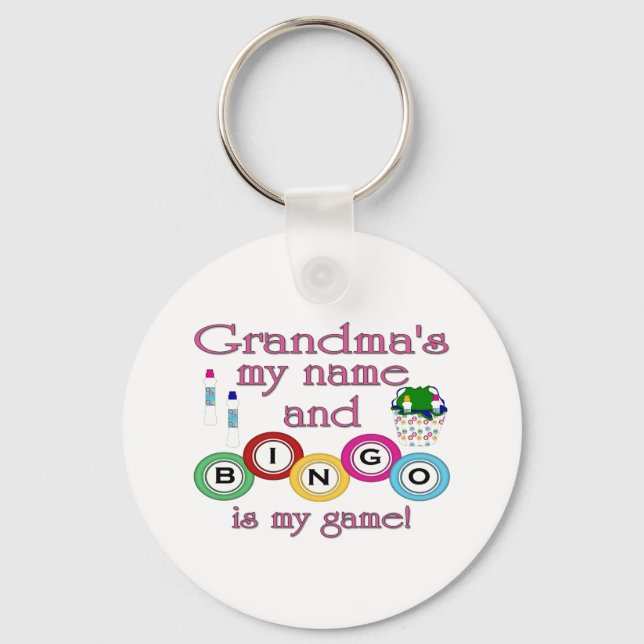 Grandmas my name Bingo is my game Key Ring (Front)