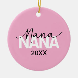 Grandma's "NANA" Modern Typography Design Ceramic Tree Decoration