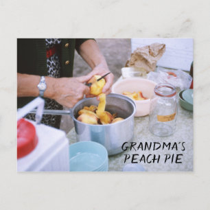 Grandma's Peach Pie Recipe Fresh Peaches Postcard