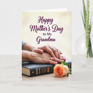 Grandmas Peach Rose Card