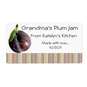 Grandma's Plum Jam Jar Label (Customise)