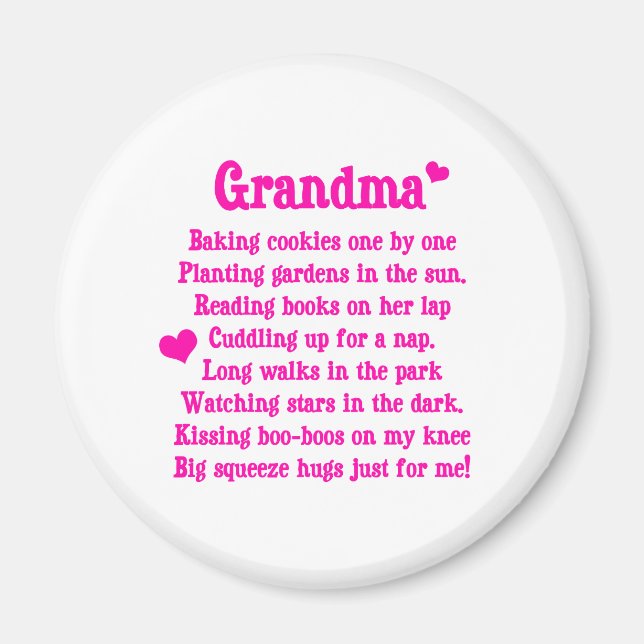 Grandma's Poem Magnet (Front)
