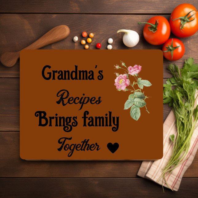 Grandma's recipe brings family together mother's  cutting board (Creator Uploaded)