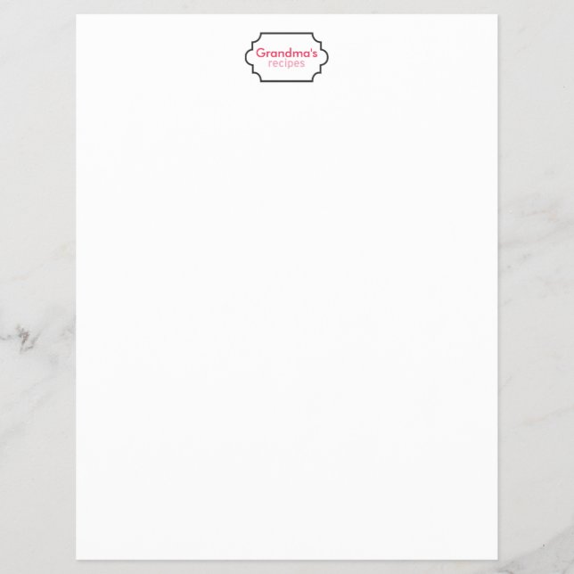 Grandma's Recipes Collection Flyer (Front)