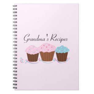 Grandma's Recipes - Frosted Cupcakes Spiral Notebook