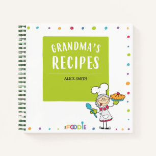 GRANDMA'S RECIPES Personalised Blank Cookbook No Notebook