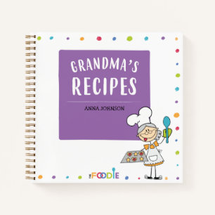 GRANDMA'S RECIPES Personalised Blank Cookbook No Notebook
