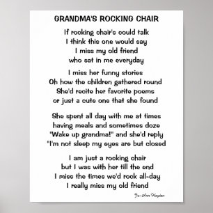 GRANDMA'S ROCKING CHAIR POEM  POSTER