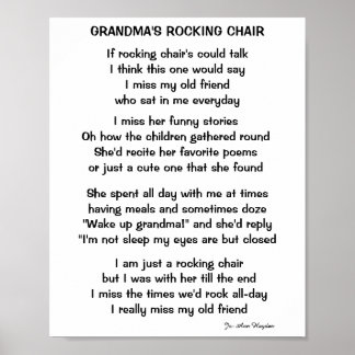 GRANDMA'S ROCKING CHAIR POEM  POSTER