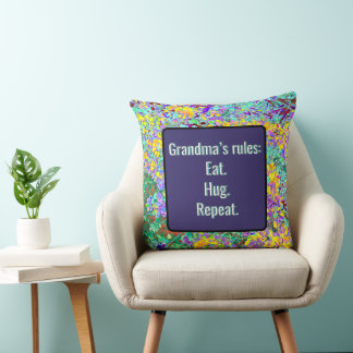 Grandma's Rules Throw Pillow