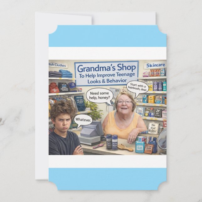 Grandmas shop holiday card (Front)