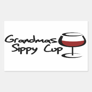 Grandmas sippy cup rectangular sticker