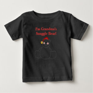 Grandma's Snuggle Bear Grandma Christmas Baby T-Shirt