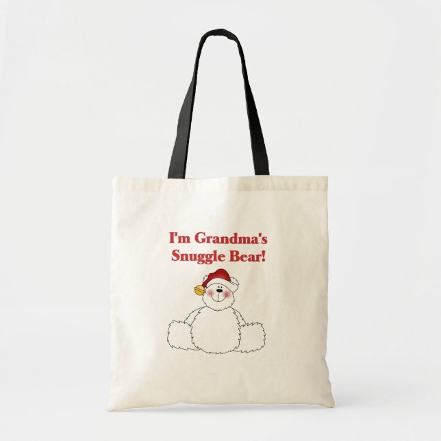 Grandma's Snuggle Bear Grandma Christmas Tote Bag (Front)