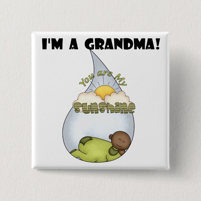 Grandma's Sunshine-African American Boy 15 Cm Square Badge (Front)