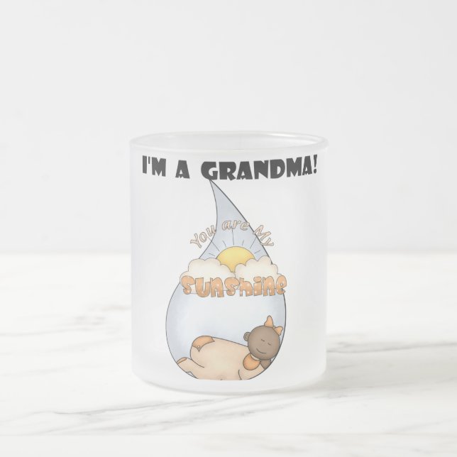 Grandma's Sunshine-African American Girl Frosted Glass Coffee Mug (Center)