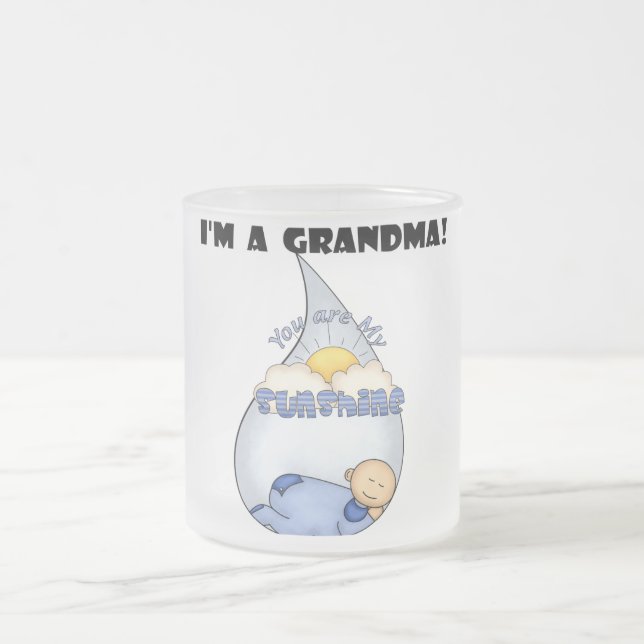 Grandma's Sunshine-Boy T-shirts and Gifts Frosted Glass Coffee Mug (Center)