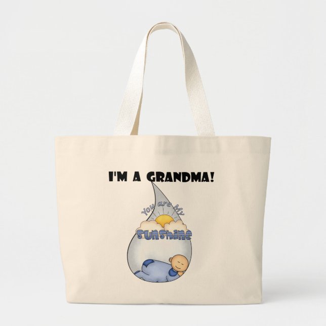 Grandma's Sunshine-Boy T-shirts and Gifts Large Tote Bag (Front)