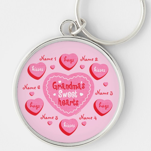 Grandma's Sweethearts Personalised Keychain (Front)