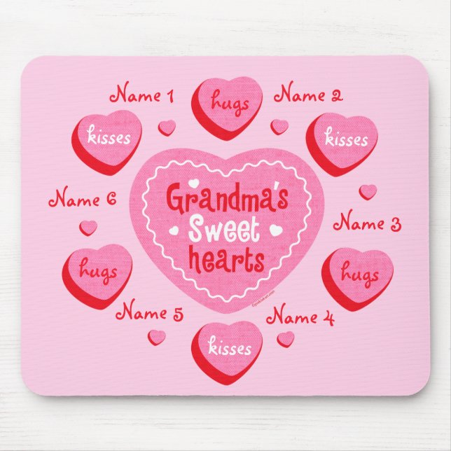 Grandma's Sweethearts Personalised Mousepad (Front)
