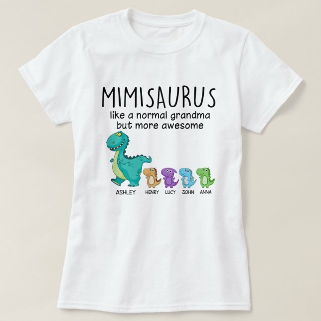 Grandmasaurus And Kids Personalised Shirt (Design Front)