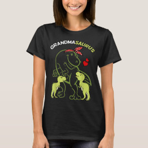 Grandmasaurus Grandma 2 Kids Dinosaur Mother's Day T-Shirt