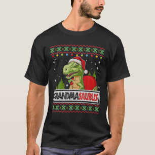 Grandmasaurus Grandma Dinosaur Ugly Christmas Swea T-Shirt