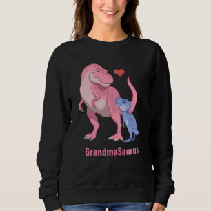 GrandmaSaurus Pink T-Rex & Blue Baby Boy Dinosaur Sweatshirt