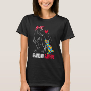 Grandmasaurus Rex Dinosaur Grandma Saurus Autism A T-Shirt